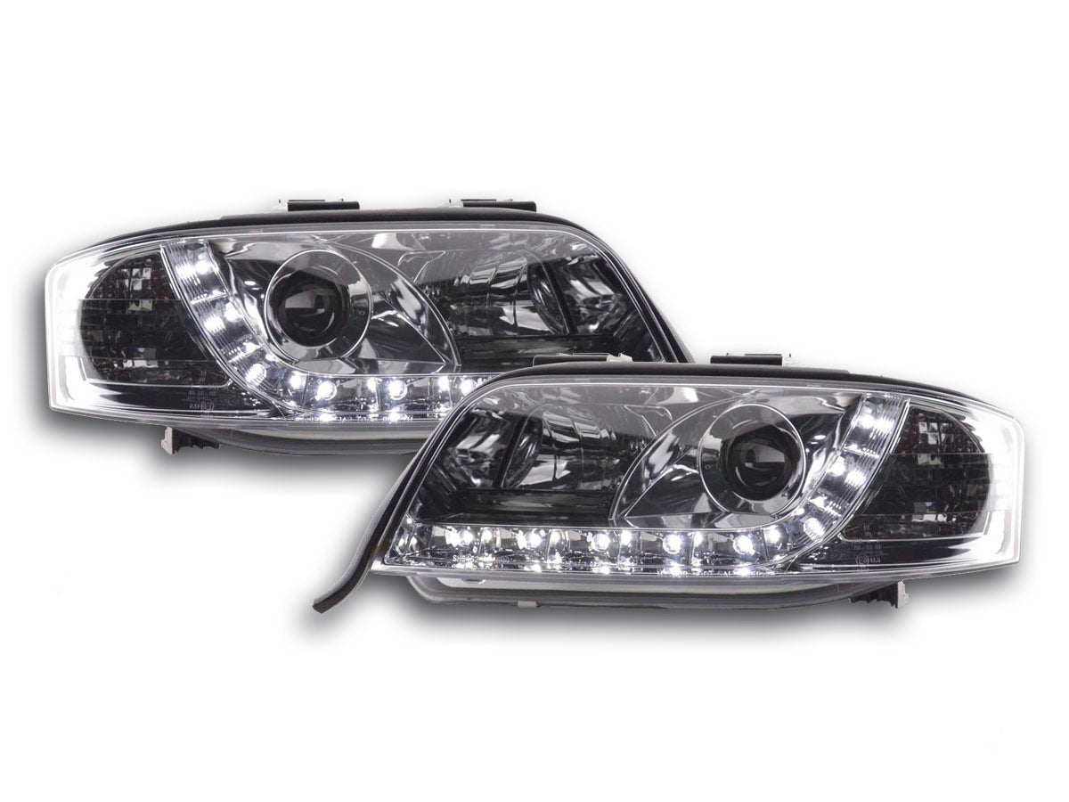 Scheinwerfer Set Daylight LED Tagfahrlicht Audi TT Typ 8N 98-06 chrom Scheinwerfer Set Daylight LED Tagfahrlicht Audi TT Typ 8N 98-06 chrom